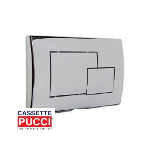 PUCCI - PLACCA DI COMANDO modello: ECO 80000512 con 2 pulsanti di scarico per WC a pavimento CROMO